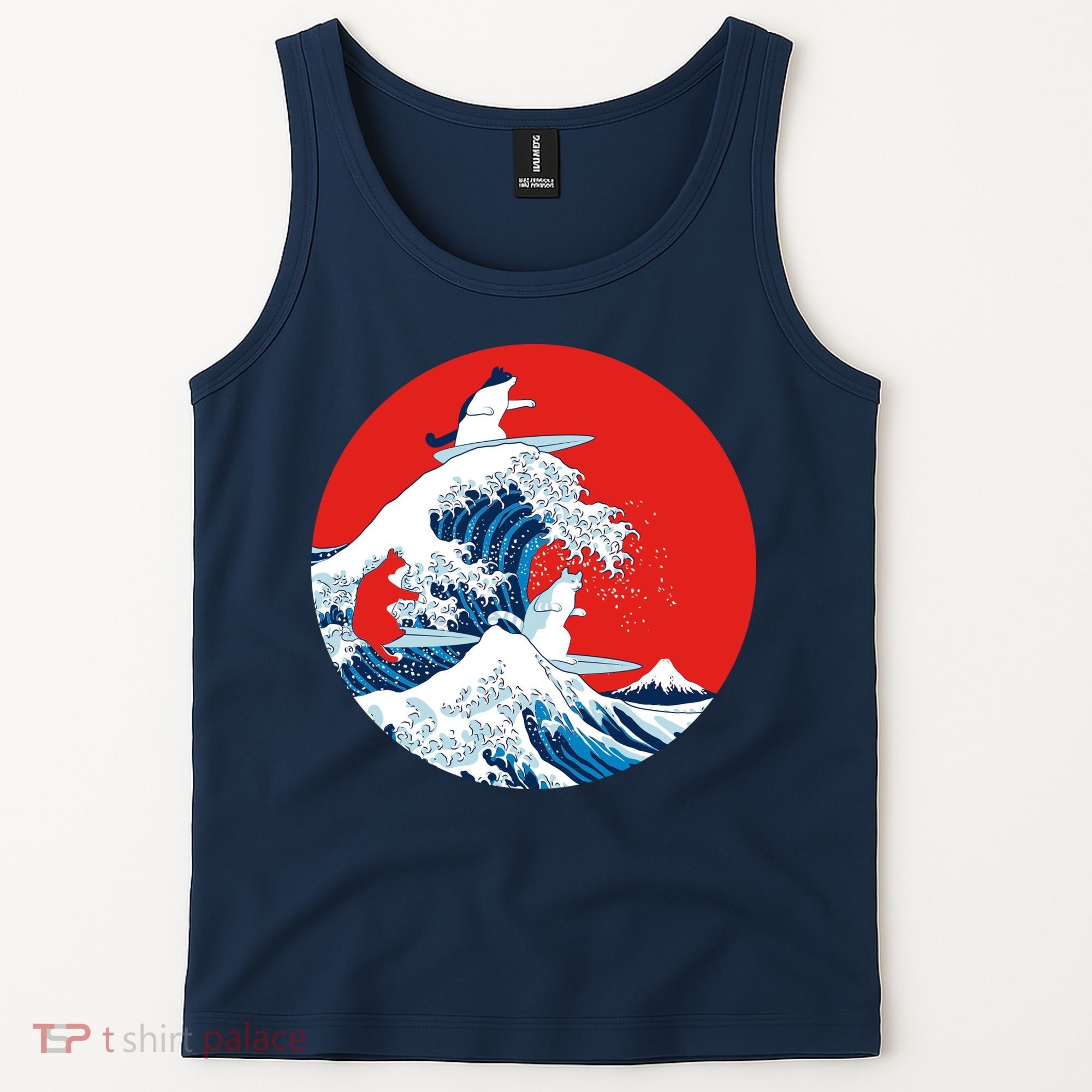 Great Kanagawa Wave Of Cats Tank Top