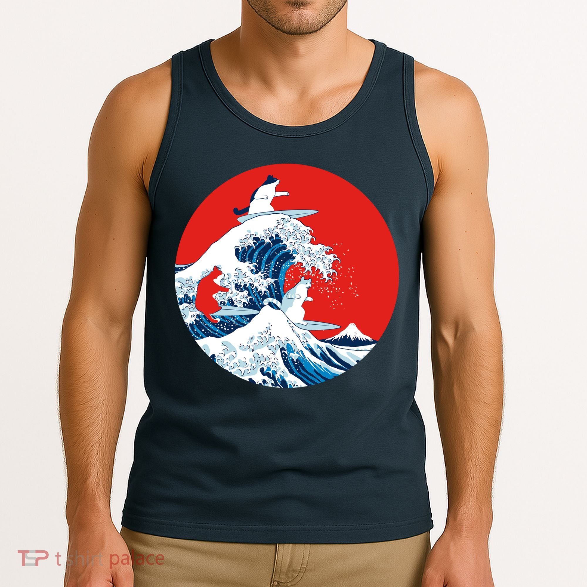 Great Kanagawa Wave Of Cats Tank Top