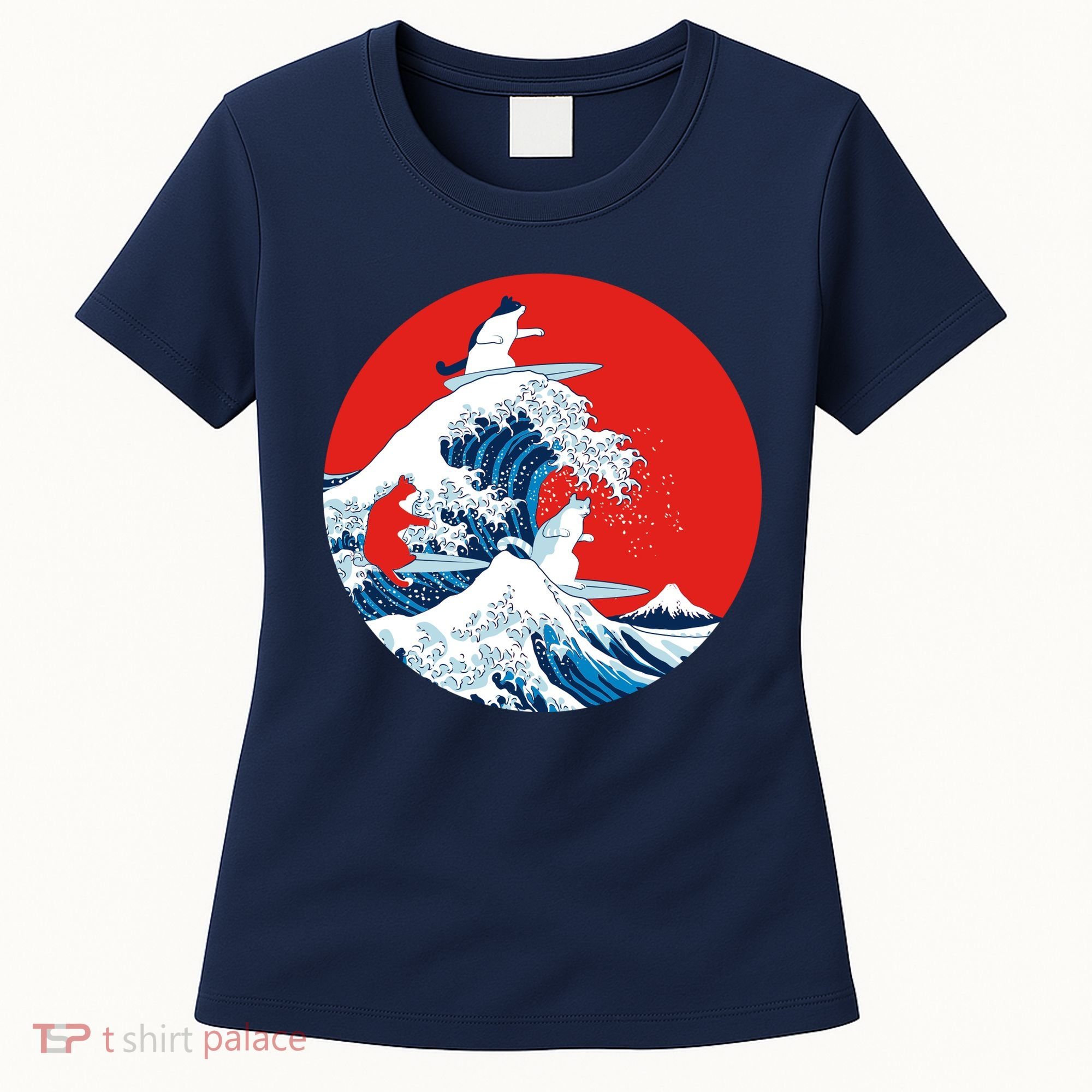 Great Kanagawa Wave Of Cats Women's T-Shirt