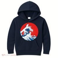 Great Kanagawa Wave Of Cats Kids Hoodie thumb 0