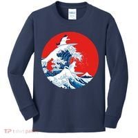 Great Kanagawa Wave Of Cats Kids Long Sleeve Shirt thumb 0