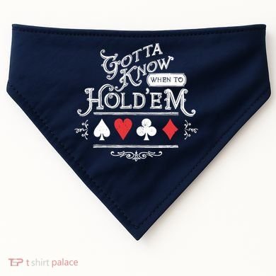 Gotta Know When To HoldEm Texas Poker USA-Made Doggie Bandana