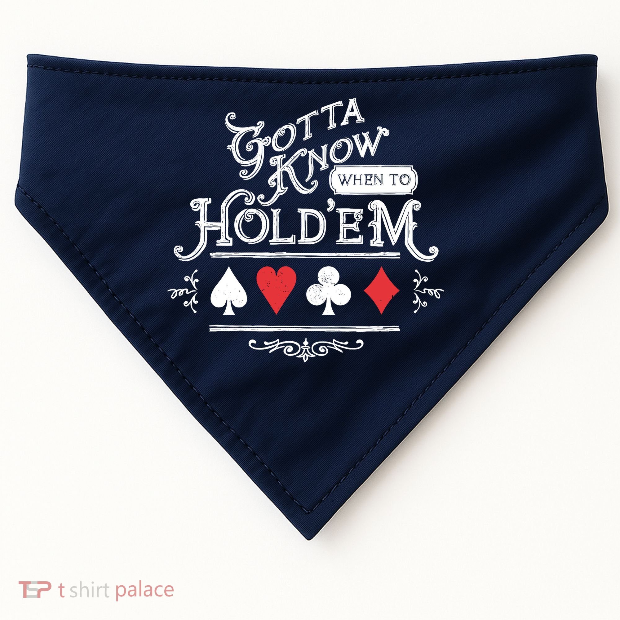Gotta Know When To HoldEm Texas Poker USA-Made Doggie Bandana