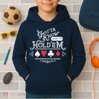 Gotta Know When To HoldEm Texas Poker Kids Hoodie thumb 2