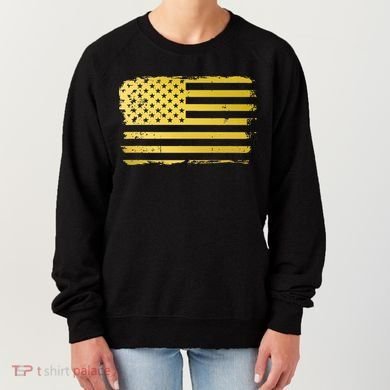 Gold Look American Flag Usa Women's Sweatshirt