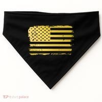 Gold Look American Flag Usa USA-Made Doggie Bandana thumb 0