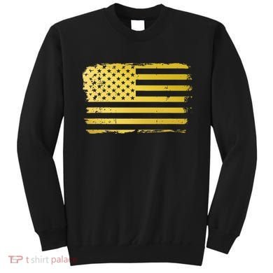 Gold Look American Flag Usa Sweatshirt