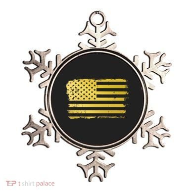 Gold Look American Flag Usa Ornament
