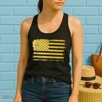 Gold Look American Flag Usa Women's Tank Top thumb 2