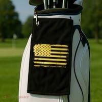 Gold Look American Flag Usa Golf Towel thumb 2