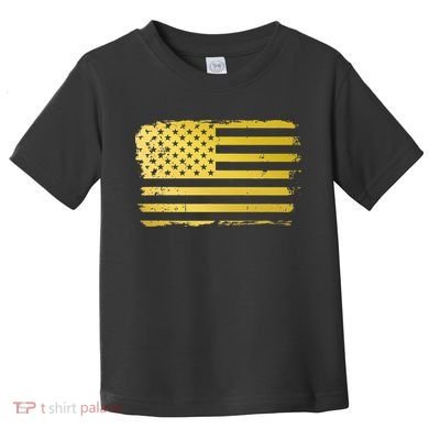 Gold Look American Flag Usa Toddler T-Shirt