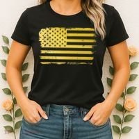 Gold Look American Flag Usa Women's T-Shirt thumb 2