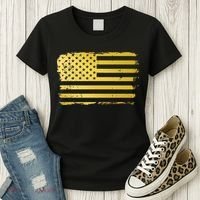Gold Look American Flag Usa Women's T-Shirt thumb 3