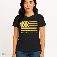 Gold Look American Flag Usa Women's T-Shirt thumb 4