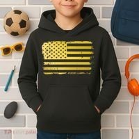 Gold Look American Flag Usa Kids Hoodie thumb 2