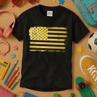 Gold Look American Flag Usa Kids T-Shirt thumb 3
