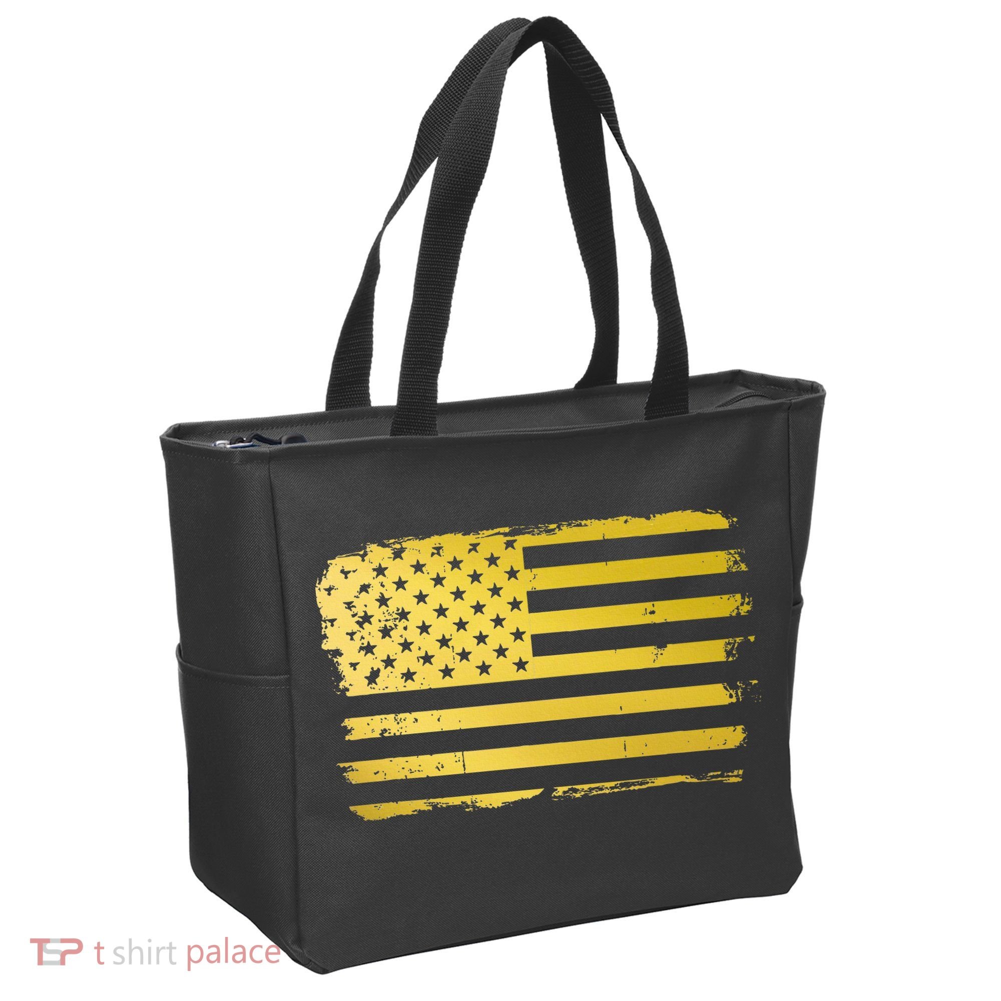 Gold Look American Flag Usa Tote Bag