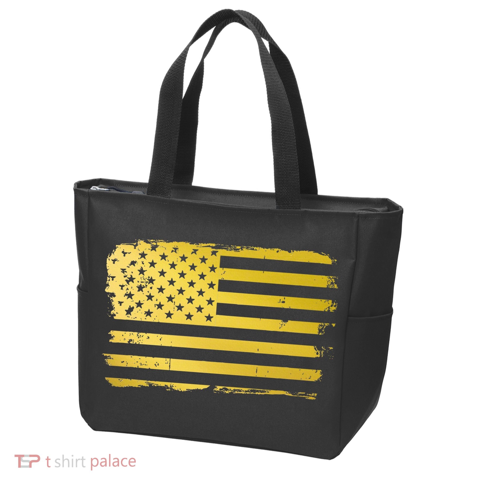 Gold Look American Flag Usa Tote Bag