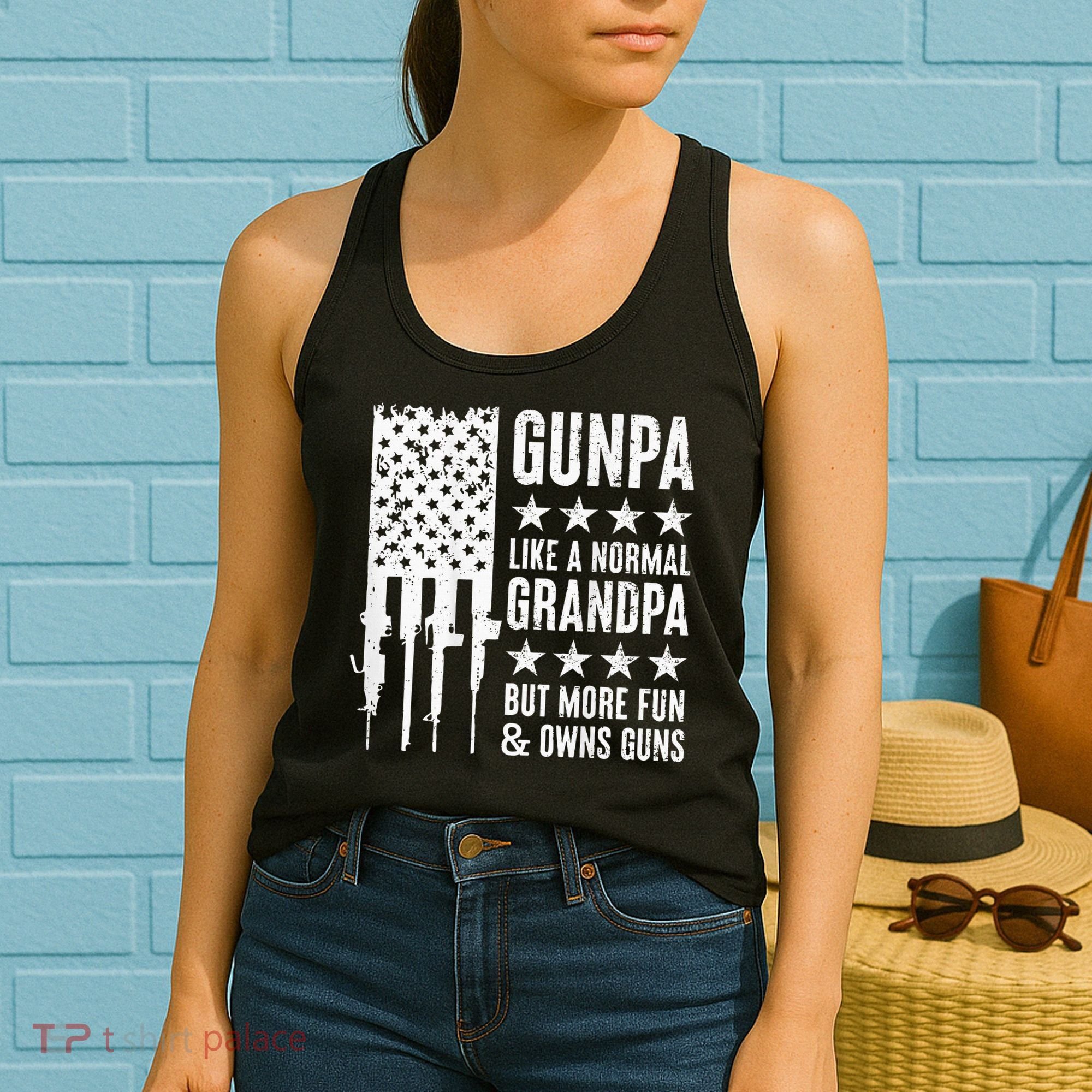 Gunpa Like A Normal Grandpa But More Fun & Owns Guns Women's Tank Top