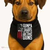 Gunpa Like A Normal Grandpa Fun And Owns Guns USA-Made Doggie Bandana thumb 1