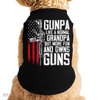 Gunpa Like A Normal Grandpa Fun And Owns Guns (On Back) Doggie Tank thumb 0