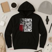 Gunpa Like A Normal Grandpa Fun And Owns Guns (On Back) Hoodie thumb 3