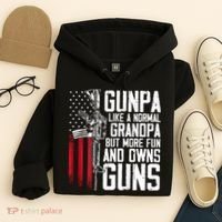 Gunpa Like A Normal Grandpa Fun And Owns Guns (On Back) Hoodie thumb 4