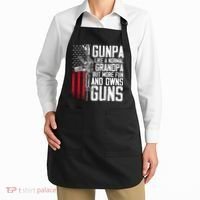 Gunpa Like A Normal Grandpa Fun And Owns Guns (On Back) Apron thumb 2