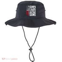 Gunpa Like A Normal Grandpa Fun And Owns Guns (On Back) Bucket Hat thumb 0