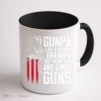 Gunpa Like A Normal Grandpa Fun And Owns Guns (On Back) Coffee Mug thumb 1