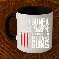 Gunpa Like A Normal Grandpa Fun And Owns Guns (On Back) Coffee Mug thumb 2