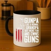 Gunpa Like A Normal Grandpa Fun And Owns Guns (On Back) Coffee Mug thumb 4