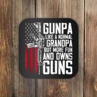 Gunpa Like A Normal Grandpa Fun And Owns Guns (On Back) Coaster thumb 0