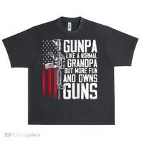 Gunpa Like A Normal Grandpa Fun And Owns Guns (On Back) Urban Oversized Heavyweight T-Shirt thumb 0