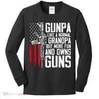 Gunpa Like A Normal Grandpa Fun And Owns Guns (On Back) Kids Long Sleeve Shirt thumb 0