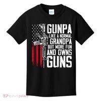 Gunpa Like A Normal Grandpa Fun And Owns Guns (On Back) Kids T-Shirt thumb 0