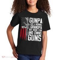 Gunpa Like A Normal Grandpa Fun And Owns Guns (On Back) Kids T-Shirt thumb 2