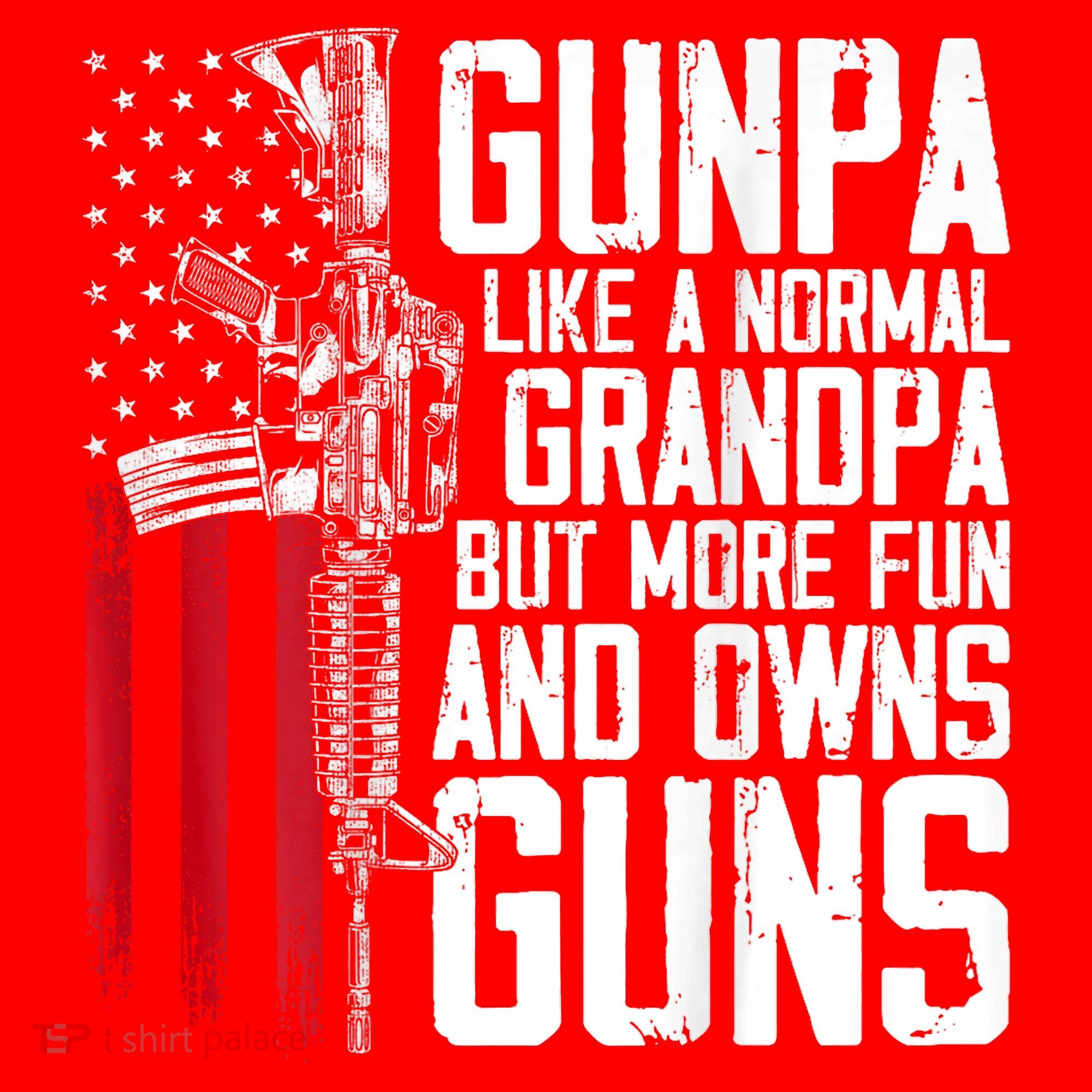 Gunpa Like A Normal Grandpa Fun And Owns Guns (On Back) Santa Hat