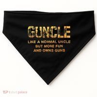 Guncle Like A Normal Uncle Comical Gun Loving Uncle Gift USA-Made Doggie Bandana thumb 0