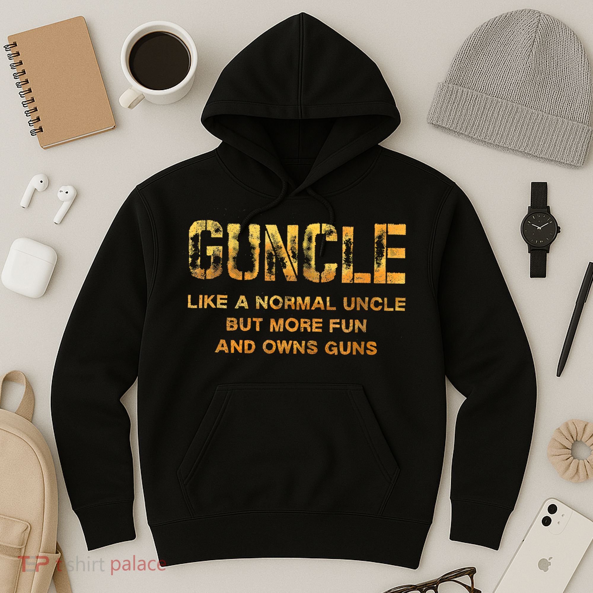 Guncle Like A Normal Uncle Comical Gun Loving Uncle Gift Hoodie