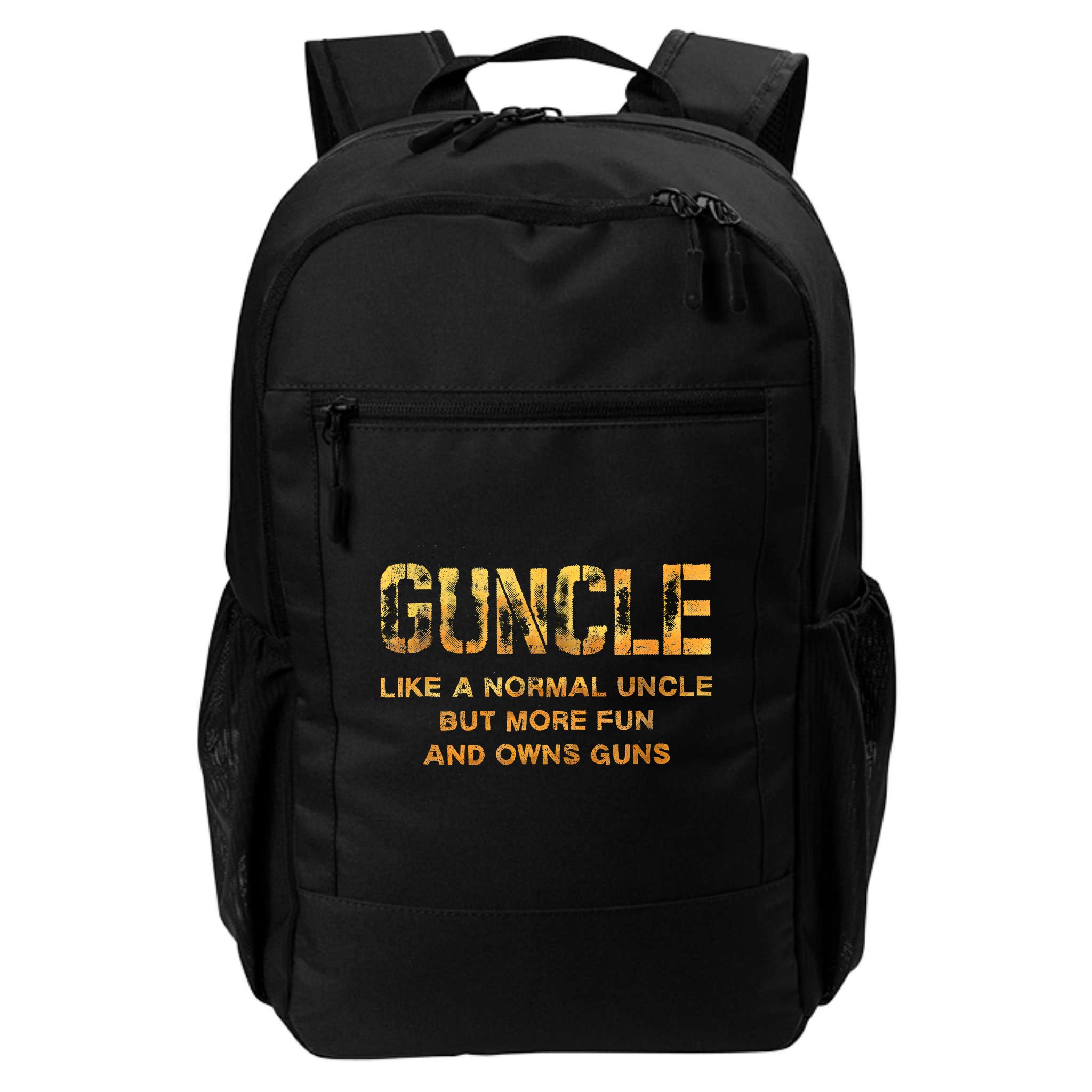 Guncle Like A Normal Uncle Comical Gun Loving Uncle Gift Backpack