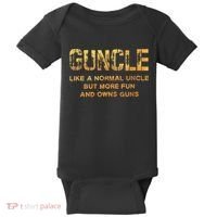 Guncle Like A Normal Uncle Comical Gun Loving Uncle Gift Baby Bodysuit thumb 0