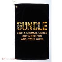 Guncle Like A Normal Uncle Comical Gun Loving Uncle Gift Golf Towel thumb 0
