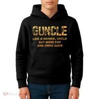Guncle Like A Normal Uncle Comical Gun Loving Uncle Gift Kids Hoodie thumb 4