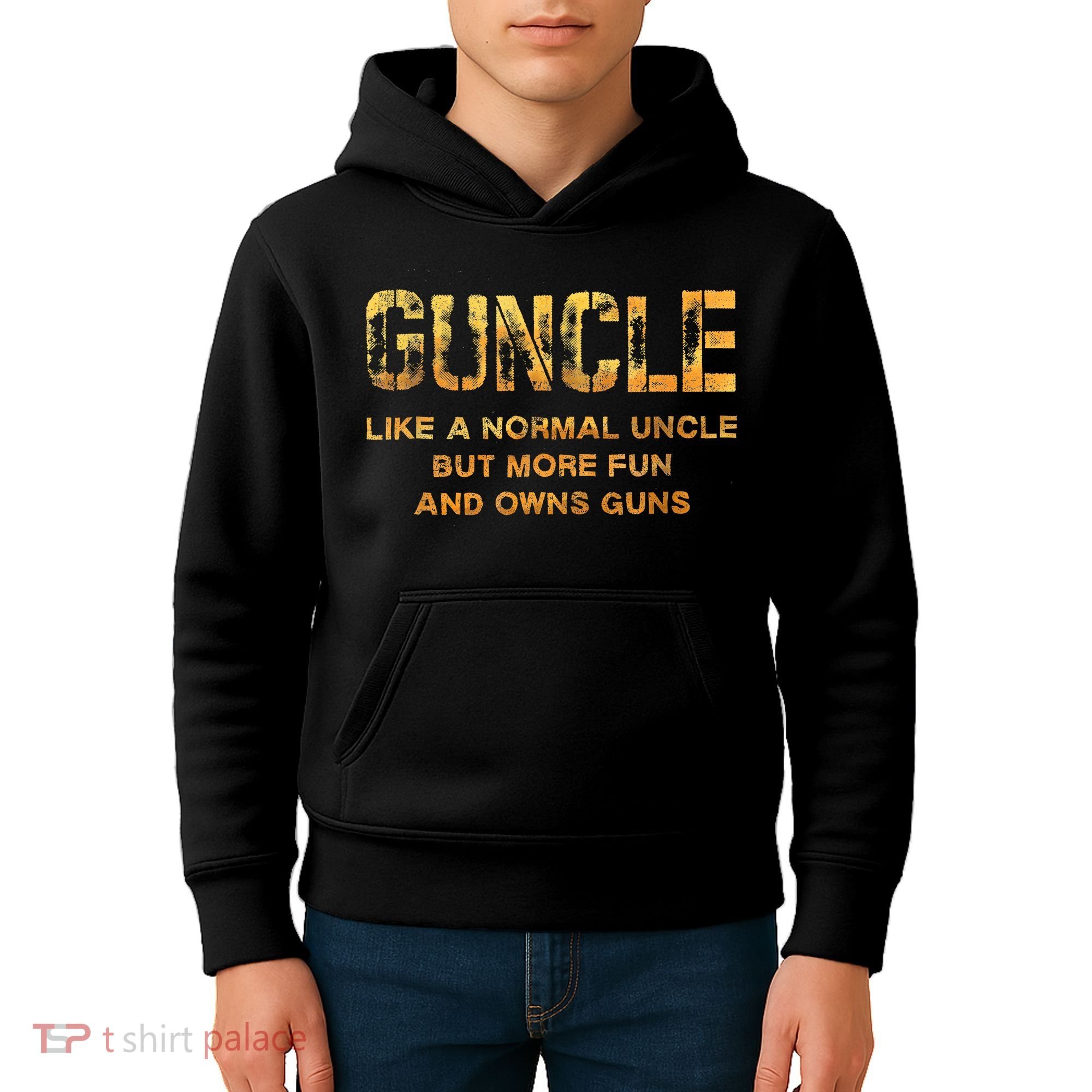 Guncle Like A Normal Uncle Comical Gun Loving Uncle Gift Kids Hoodie