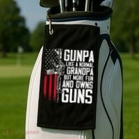 Gunpa Like A Normal Grandpa Fun And Owns Guns Golf Towel thumb 2