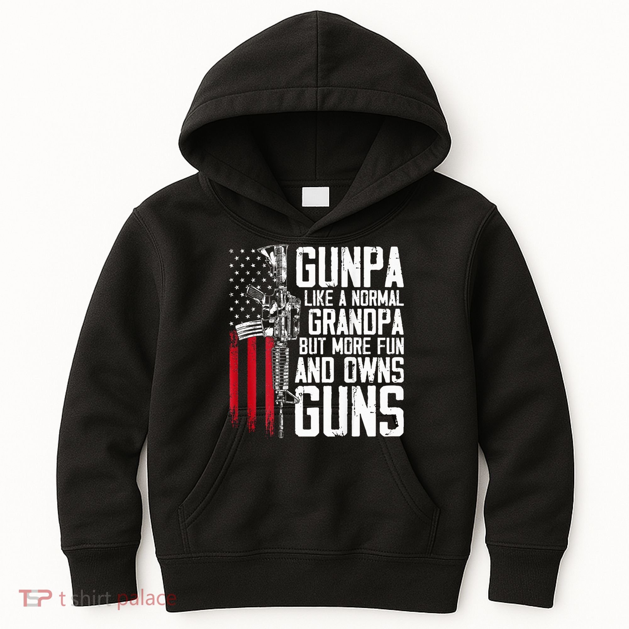 Gunpa Like A Normal Grandpa Fun And Owns Guns Kids Hoodie