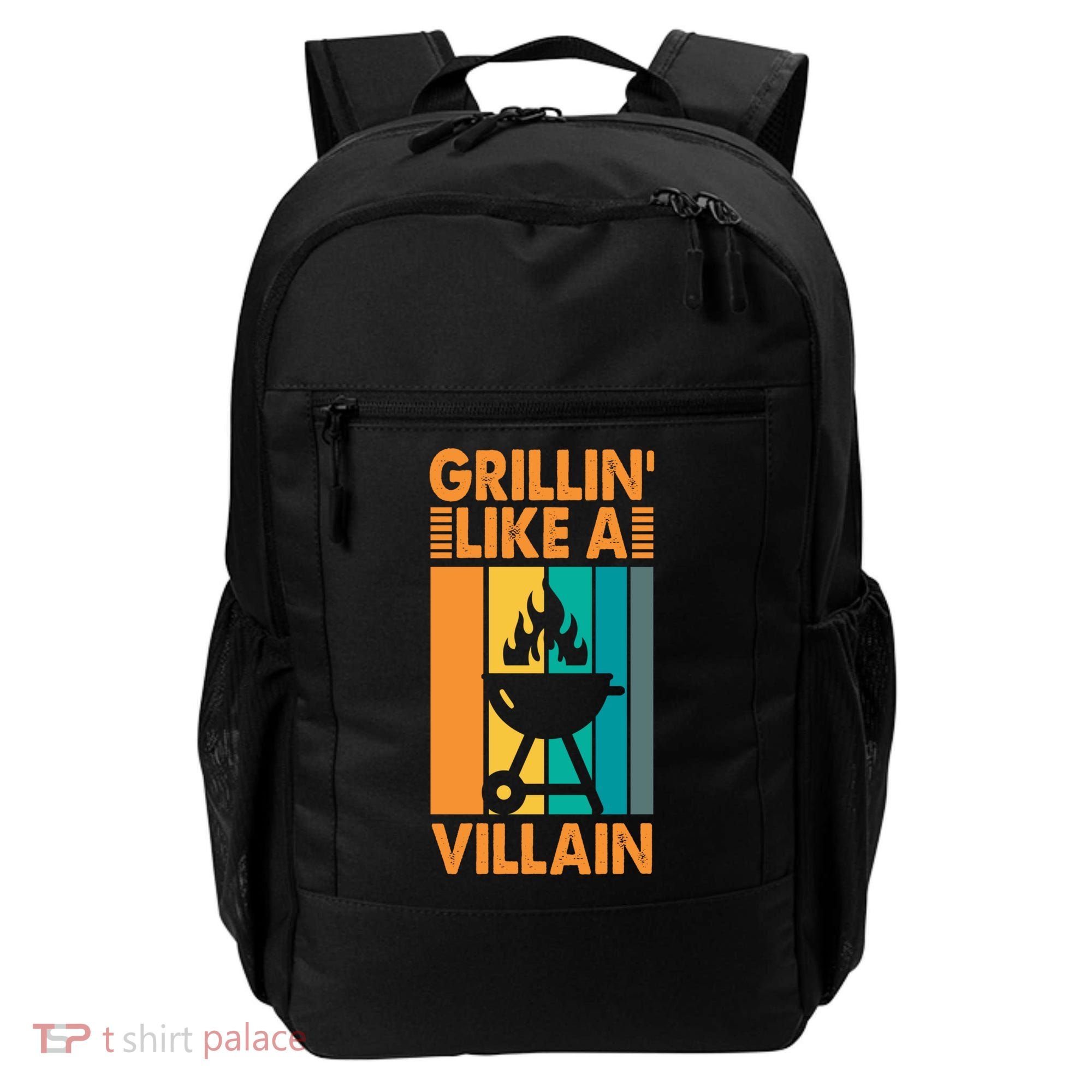 Grillin Like A Villain Gift Bbq Great Gift Backpack