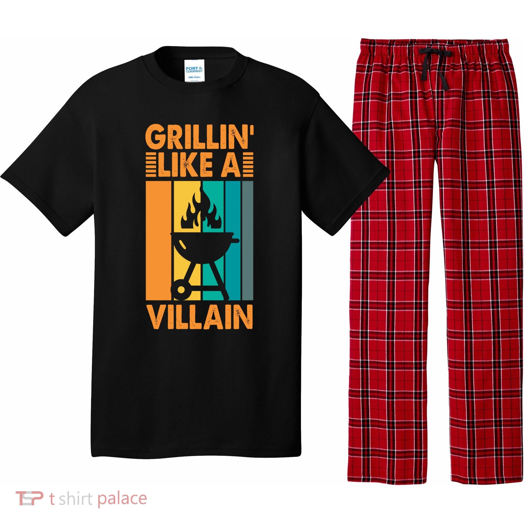 Grillin Like A Villain Gift Bbq Great Gift Pajama Set