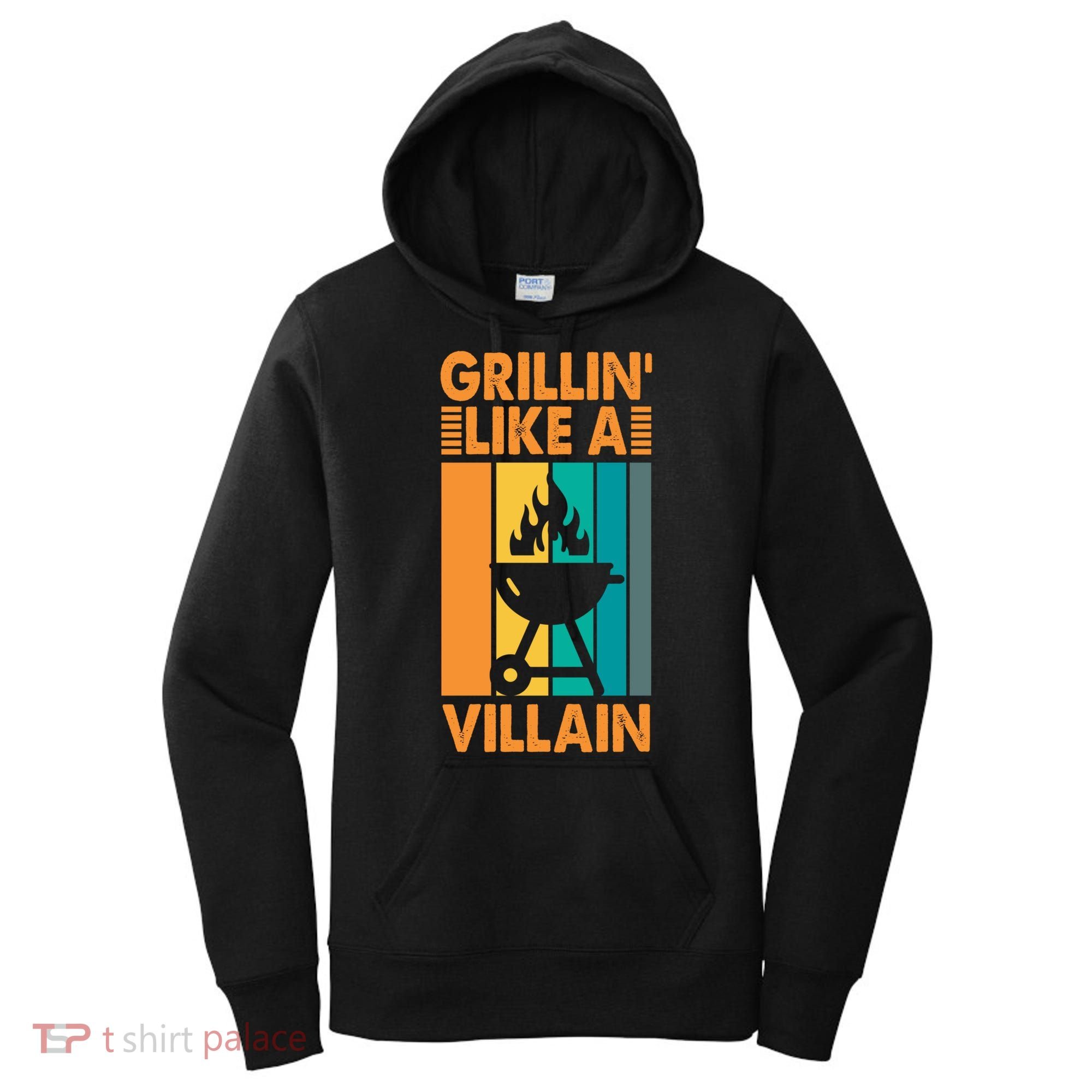 Grillin Like A Villain Gift Bbq Great Gift Women's Hoodie